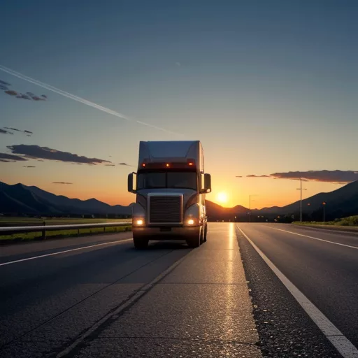 Xe tải chạy trên đường cao tốc