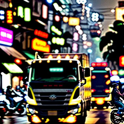 Xe Tải Chạy Trên Đường Phố Hà Nội