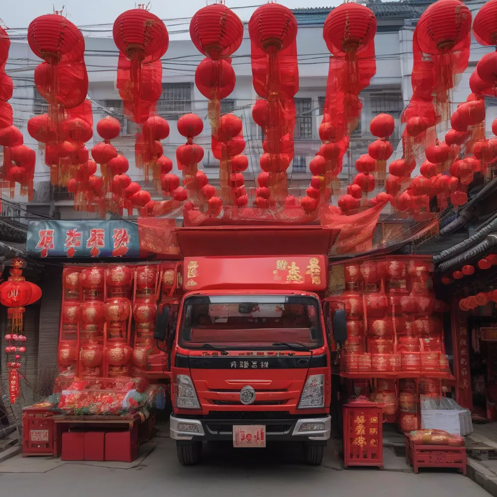 Chenglong truck parked at a store