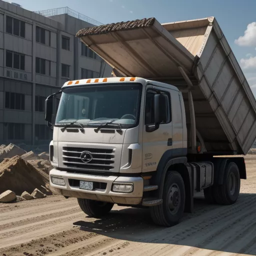 Truck carrying soil and rocks in Ha Dong