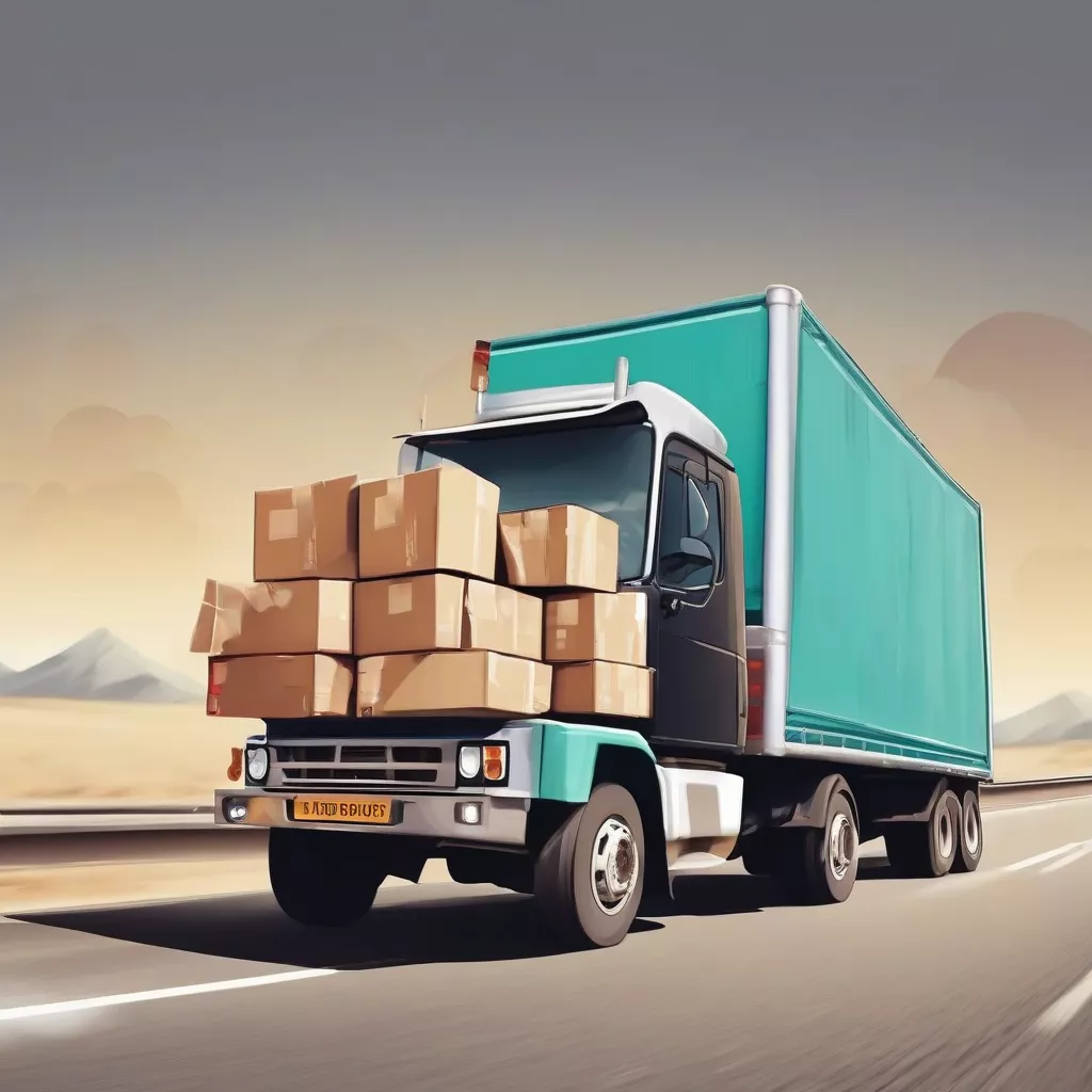 Truck loaded with goods