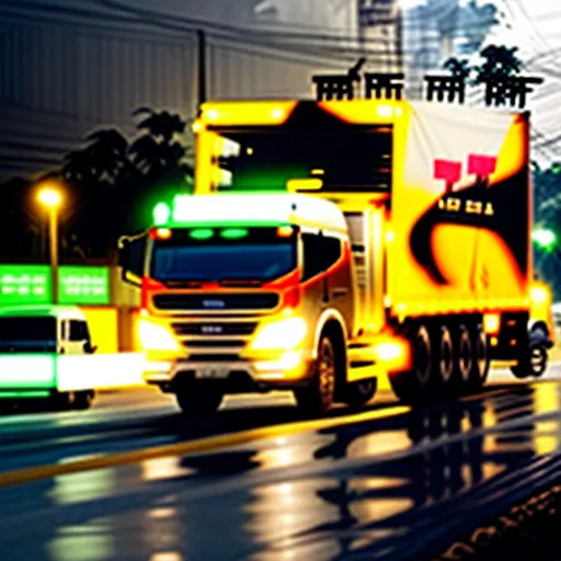 Truck transporting agricultural goods in Hanoi