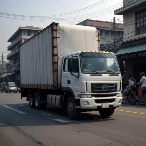 Truck transporting goods in Hanoi
