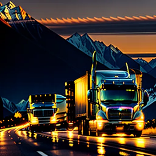 Xe tải chở hàng trên đường