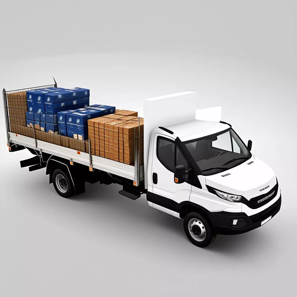 Truck carrying auto parts