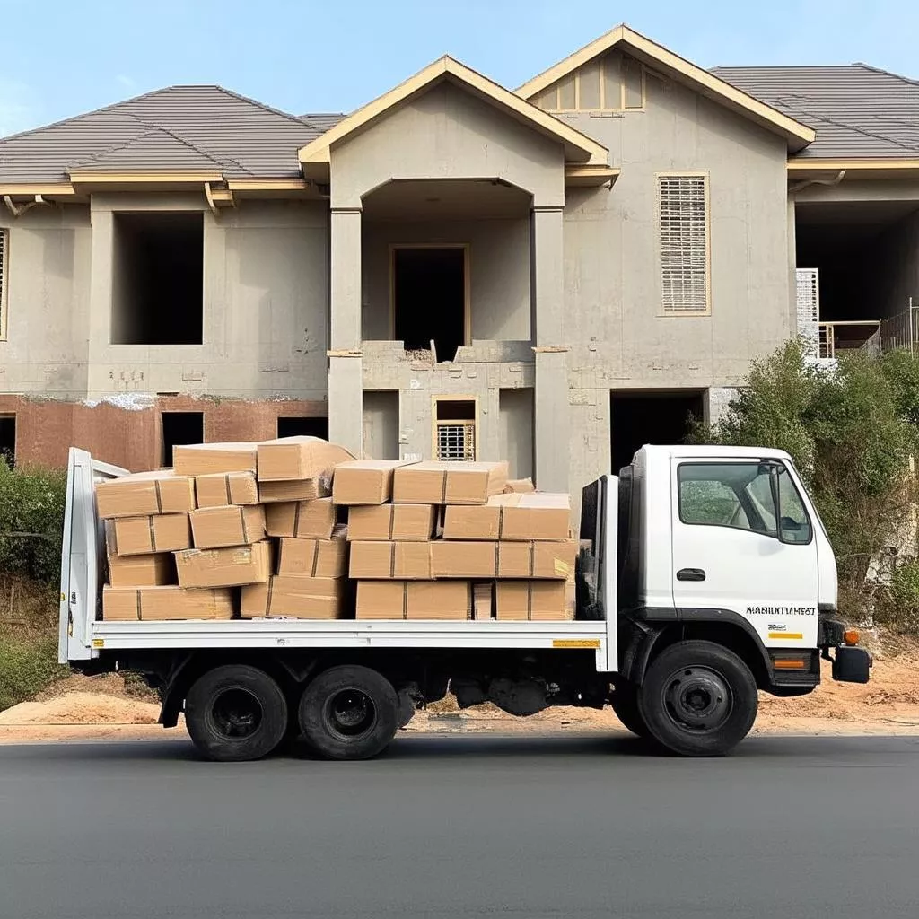 Truck Carrying Construction Materials