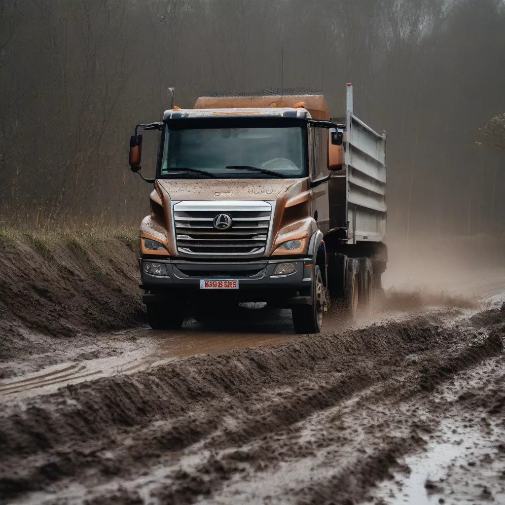 Truck with Mud Flaps Installed