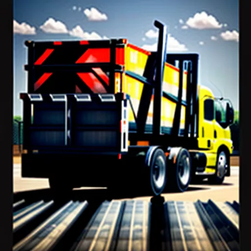 Used truck unloading cargo