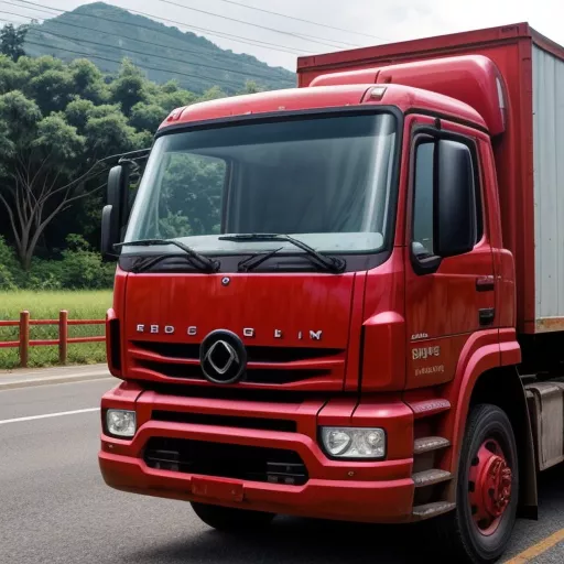 Xe tải cũ Khánh Hòa màu đỏ