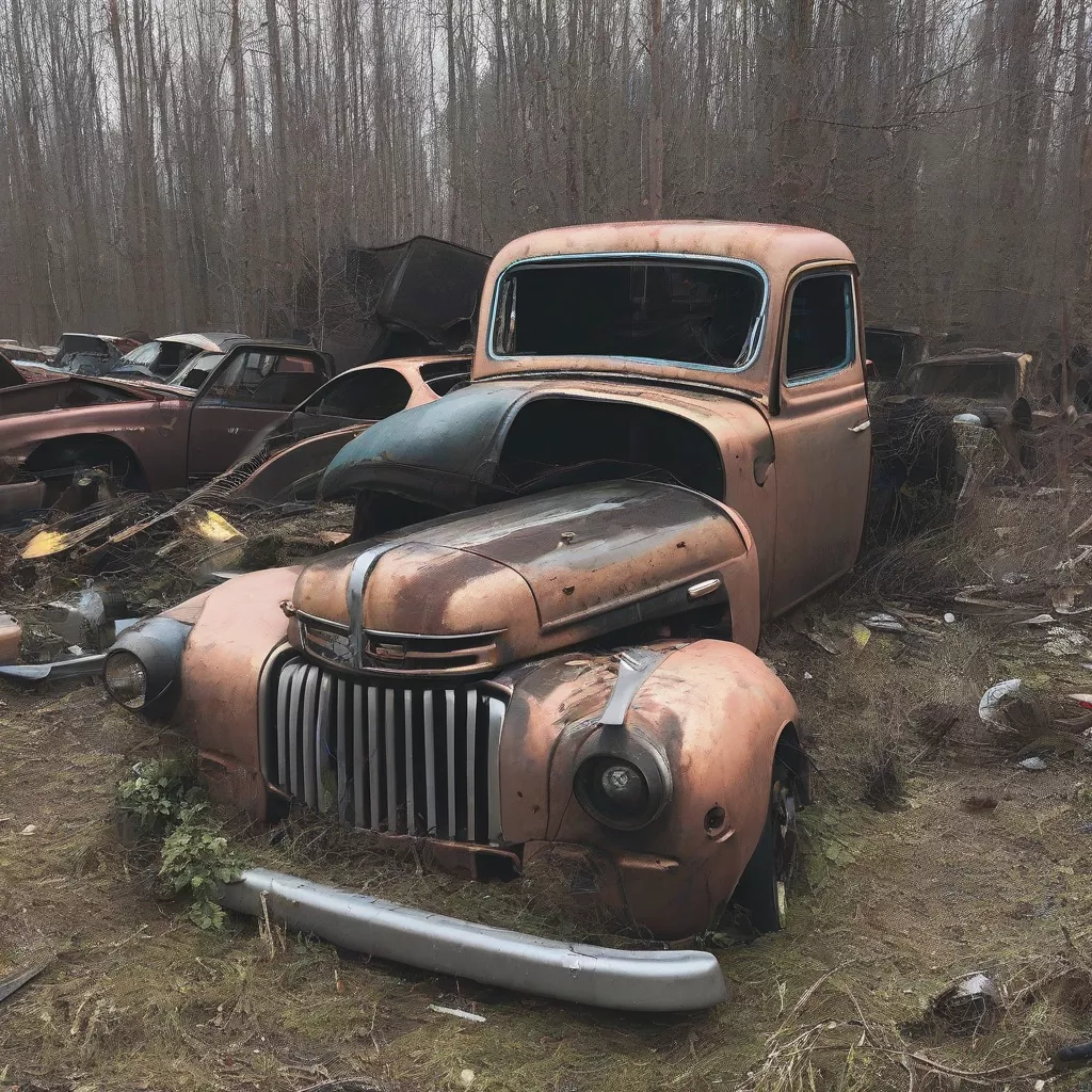 Xe tải cũ tại nghĩa địa ô tô