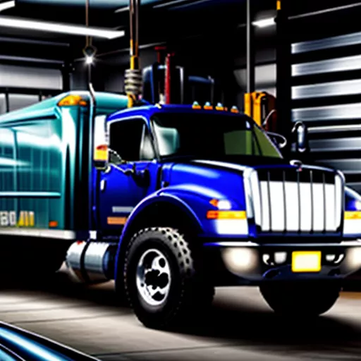 Truck undergoing maintenance