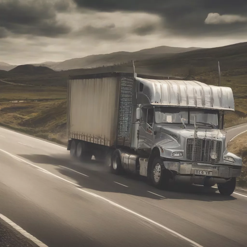 Truck driving on the road