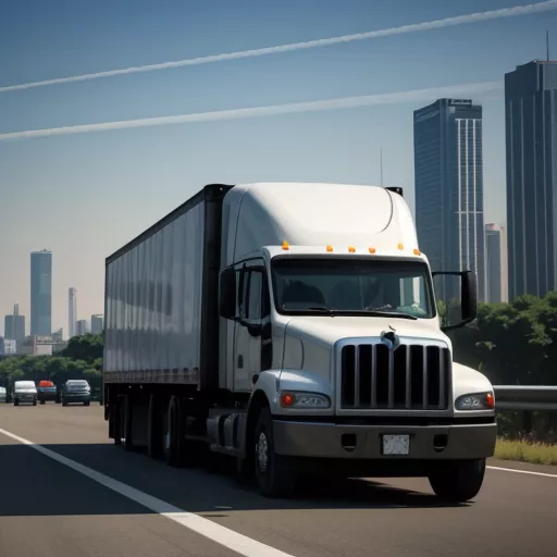 Truck driving on a highway