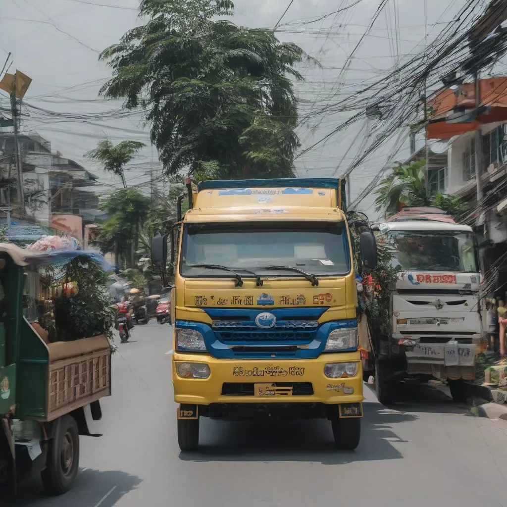 होंग होआ थम सड़क पर चल रहा ट्रक