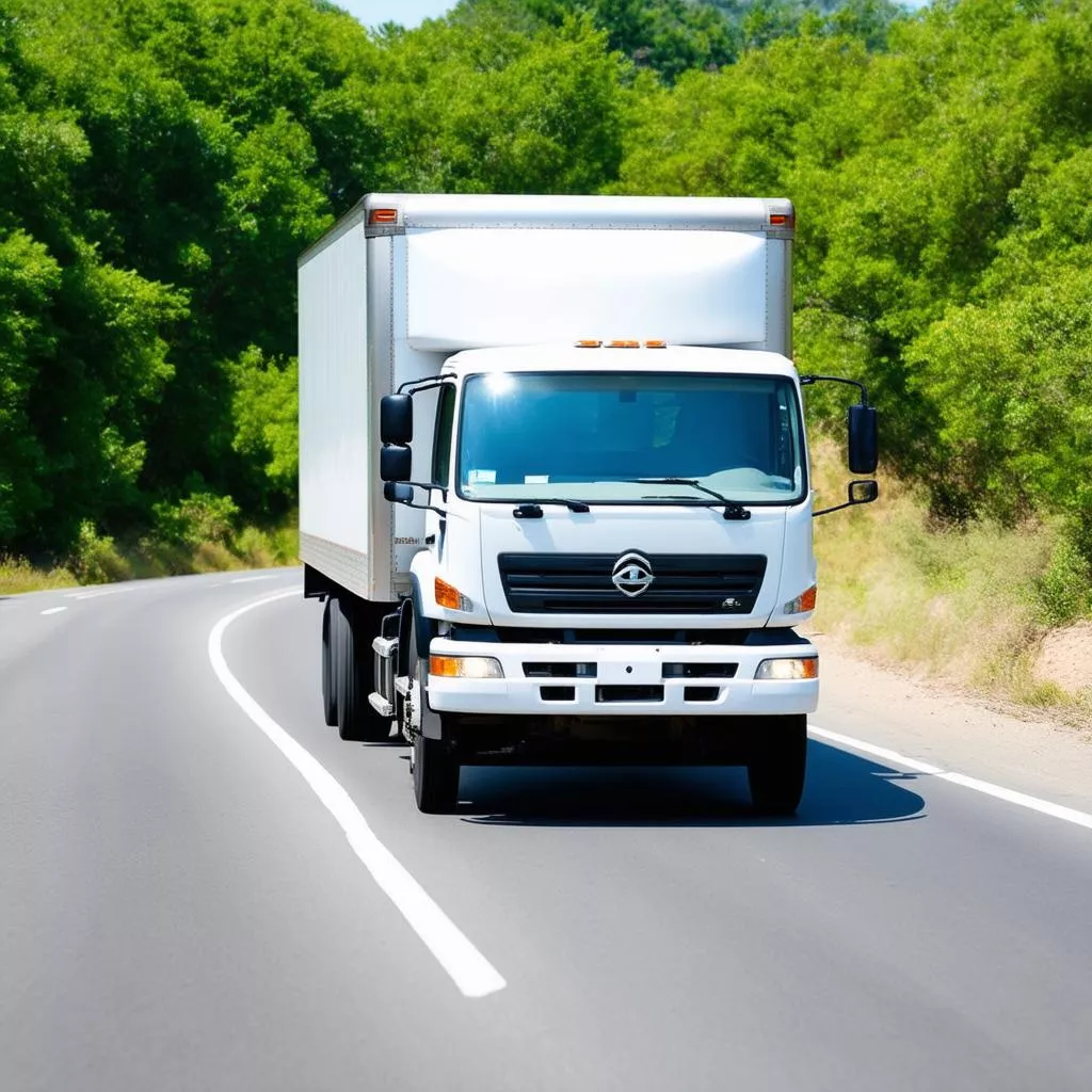 Truck driving on the road