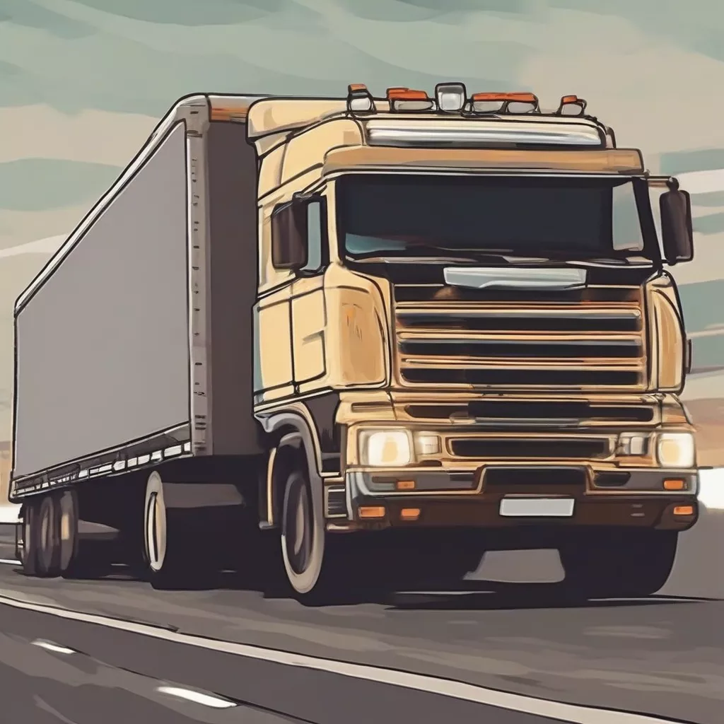 Xe tải đang di chuyển trên đường cao tốc