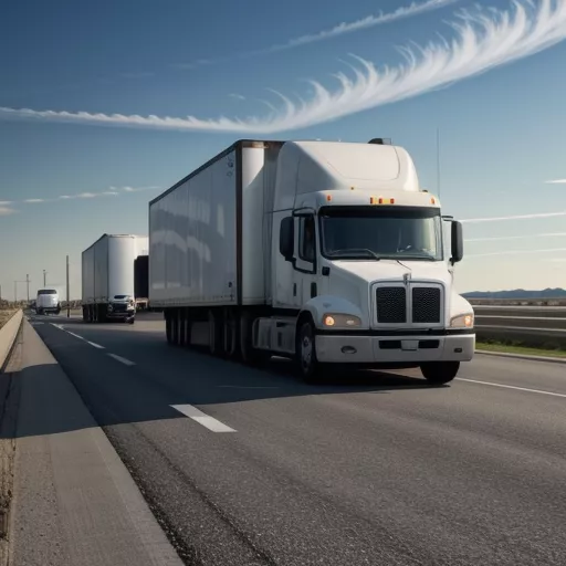 Tracteur routier transportant des marchandises