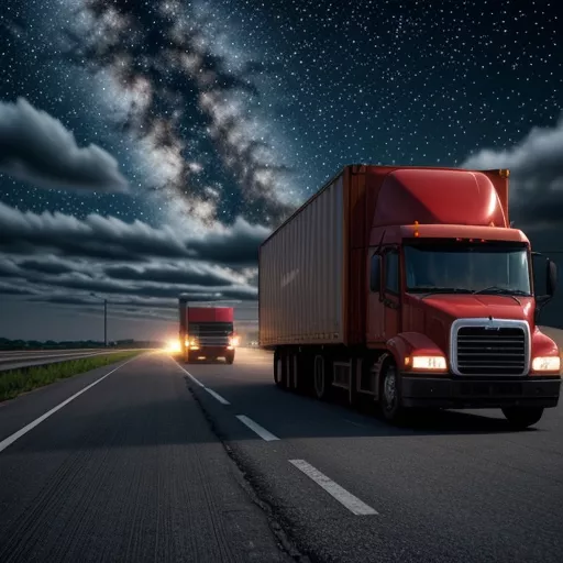 Camião trator Hino numa autoestrada