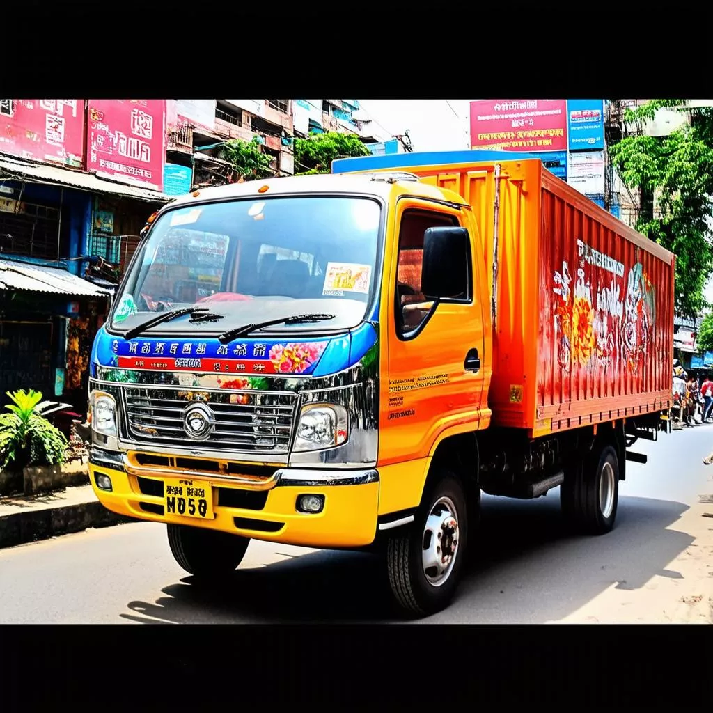 Truck parked on a Hanoi street