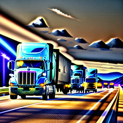 Xe tải di chuyển trên cao tốc 20