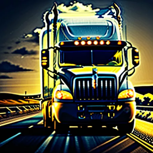 सड़क पर चलती ट्रक