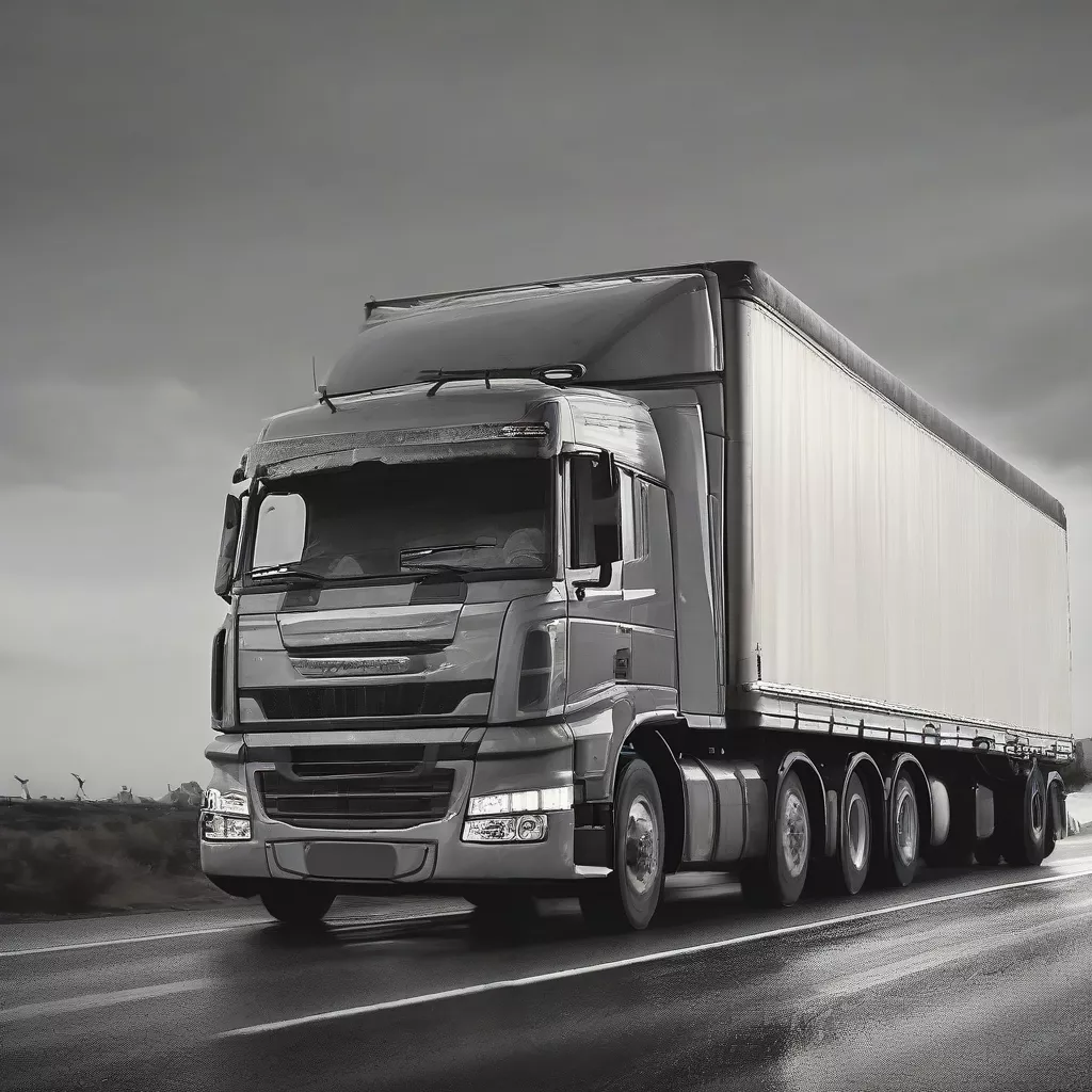 Truk bergerak di jalan