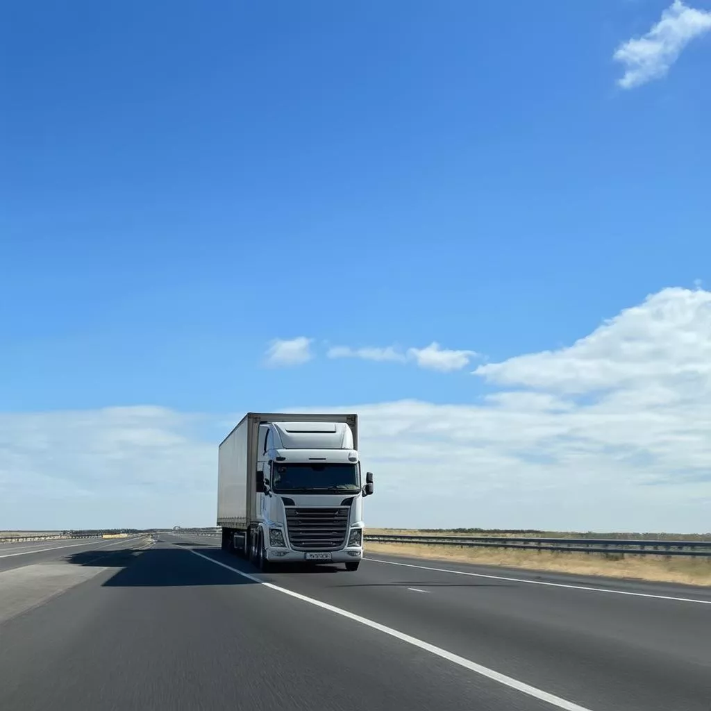 Truck traveling on the road