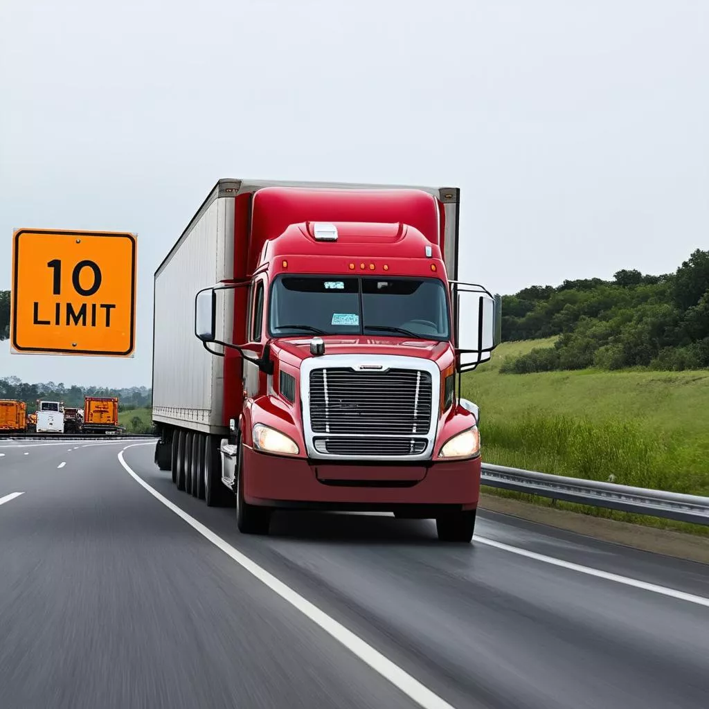 Xe tải di chuyển trên đường cao tốc