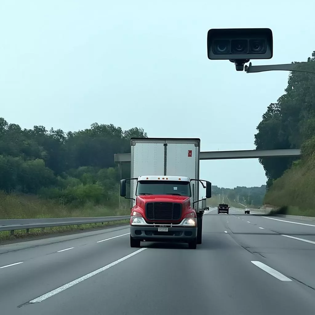 Truck Passing a Traffic Camera