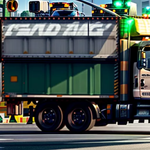 Truck passing through an intersection