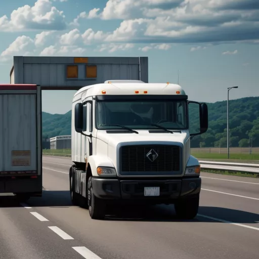 Truck Passing Through a Toll Booth