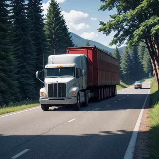 Xe tải di chuyển trên đường