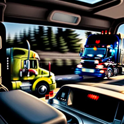 Xe tải đang di chuyển trên đường với hệ thống định vị GPS