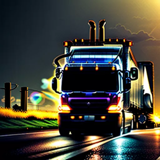 Xe tải đi trên đường