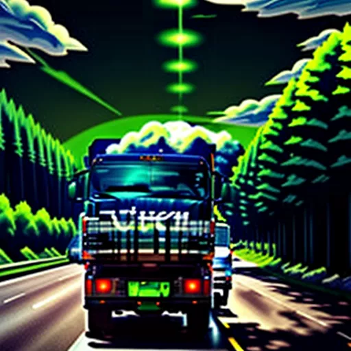 Truck driving on the road