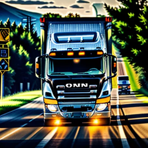 卡车在路上行驶