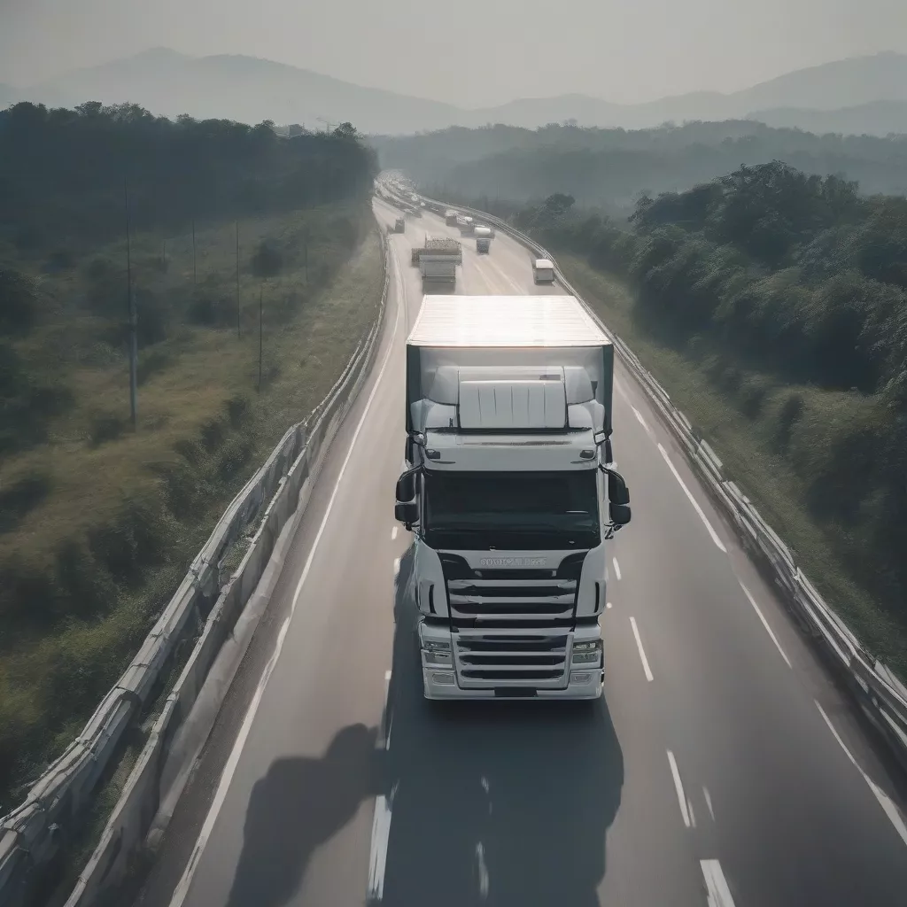 Xe tải di chuyển trên đường