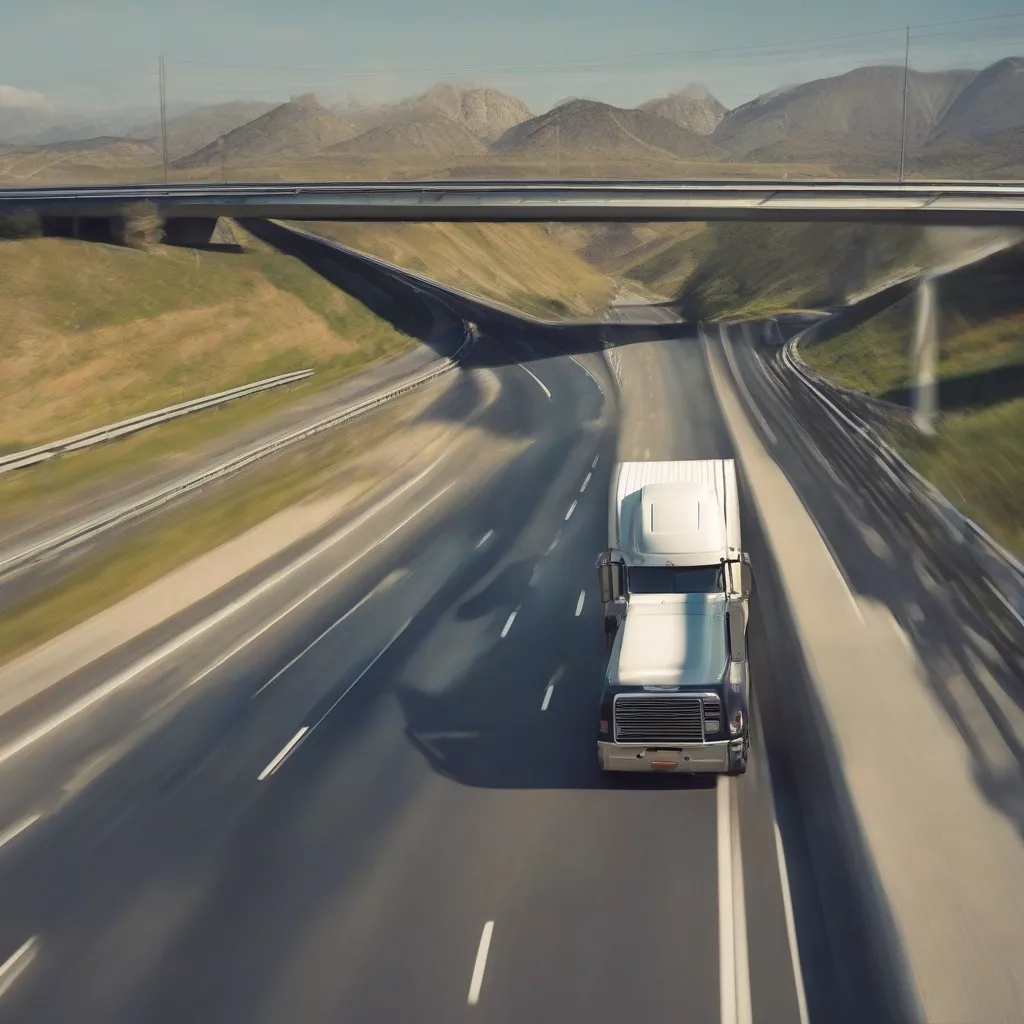 Xe tải di chuyển trên đường