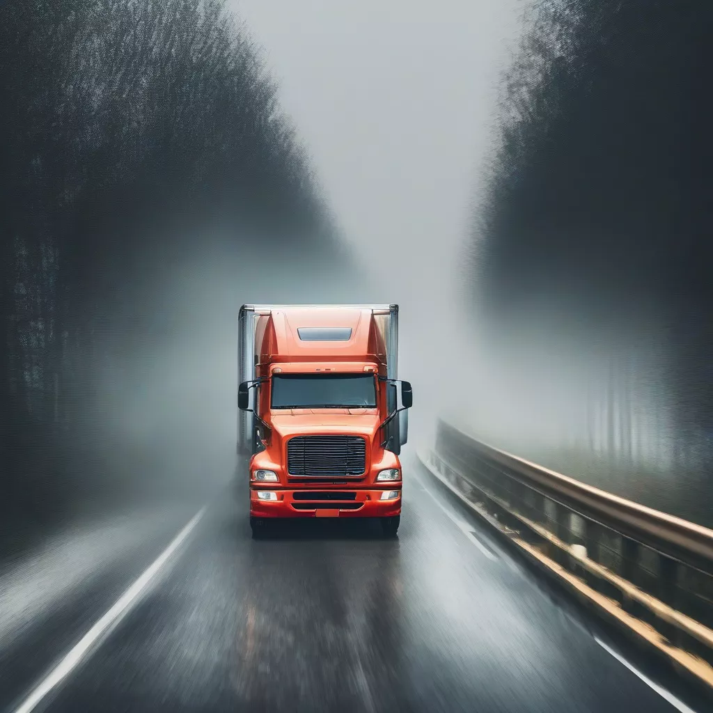 Xe tải di chuyển trên đường