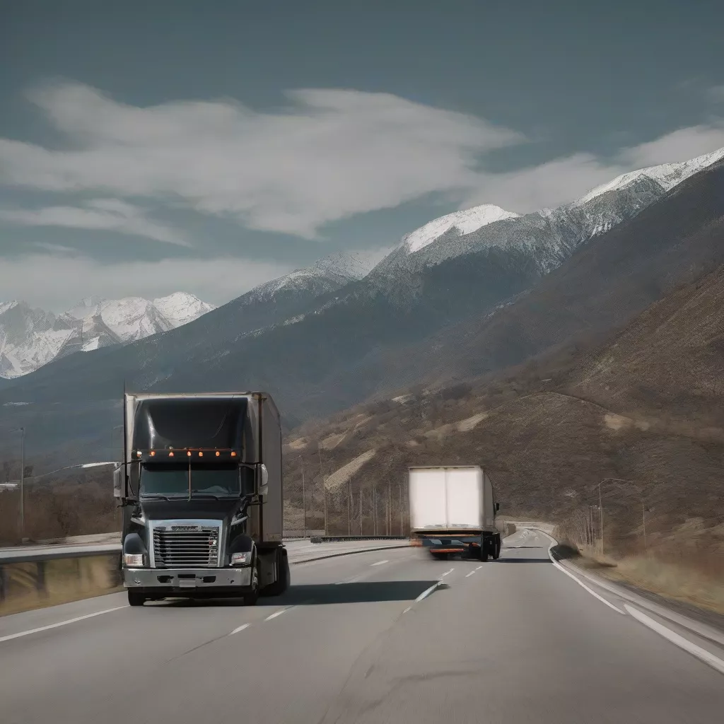 Xe tải đi trên đường