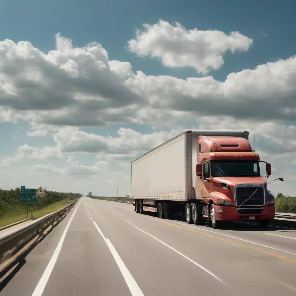 Xe tải đi trên đường