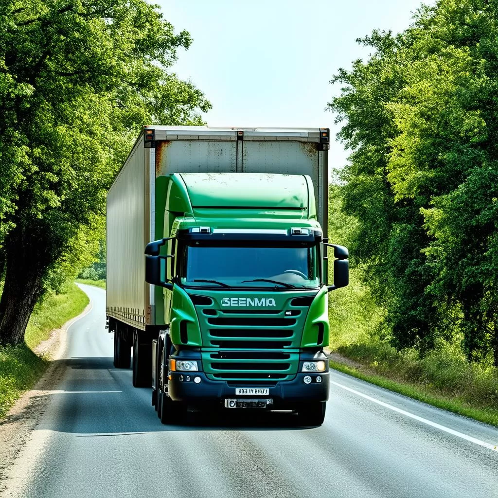 Xe tải di chuyển trên đường