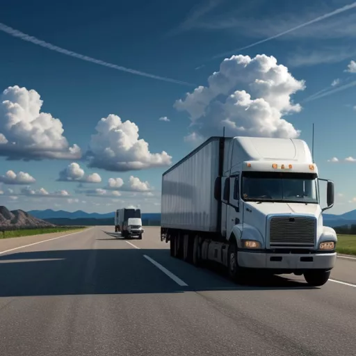 Truck traveling on a highway