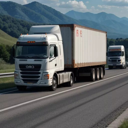 Xe tải di chuyển trên đường cao tốc