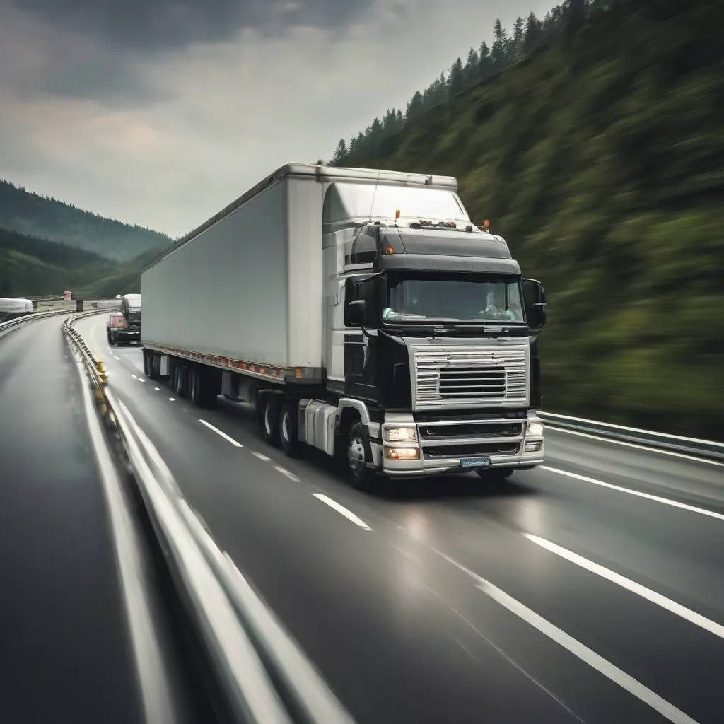 Truck traveling on the expressway