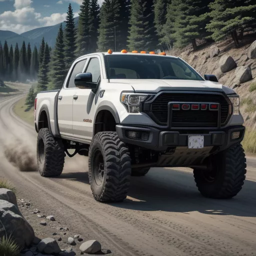 Truck driving on a bumpy road