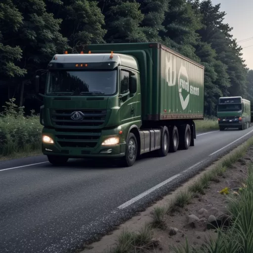 Xe tải di chuyển trên đường luồng xanh