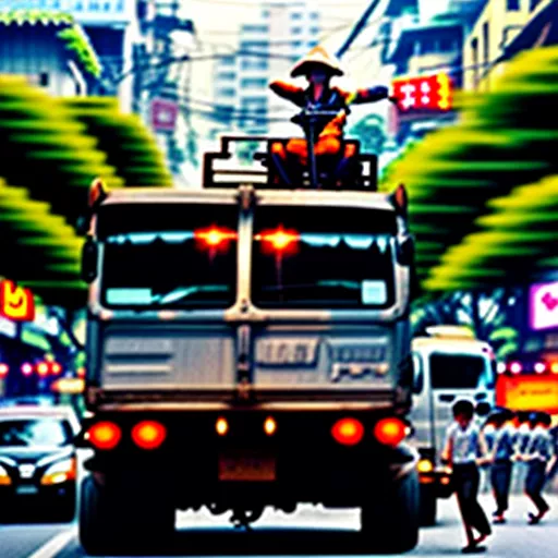 Xe tải di chuyển trên đường một chiều