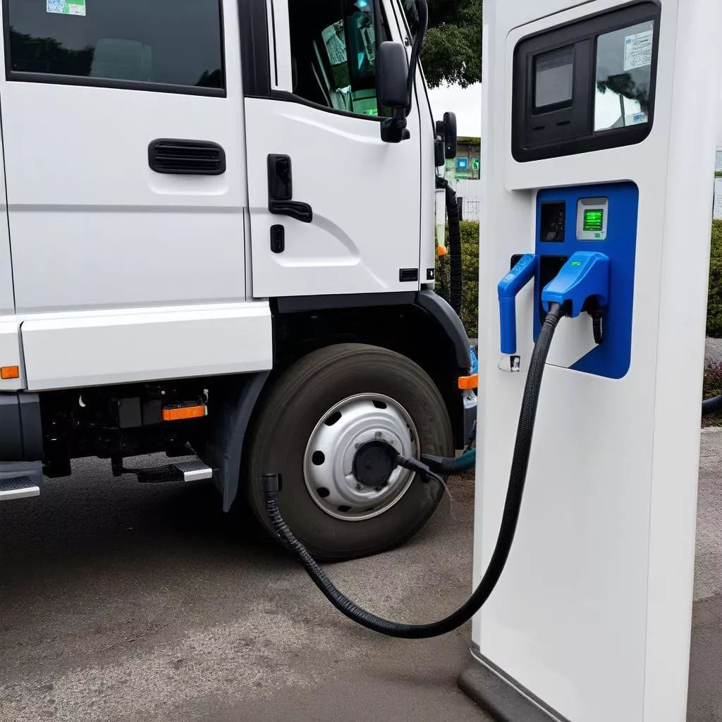 Xe Tải Điện Đang Sạc Pin