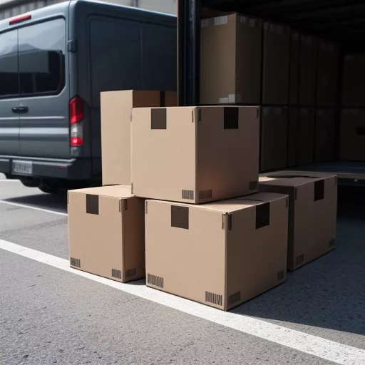 Xe tải đỗ trước cửa hàng